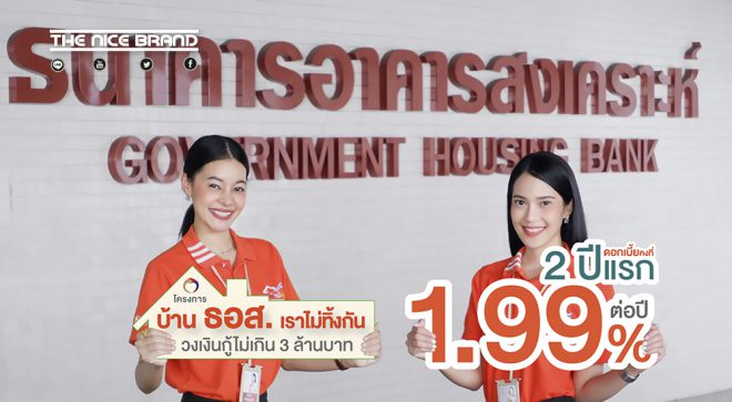 ธอส. เราไม่ทิ้งกัน ดอกเบี้ย 1.99% ต่อปี คงที่ 2 ปีแรก