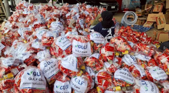 GULF ช่วยน้ำท่วมภาคใต้ ส่งถุงยังชีพ 9,000 ชุด